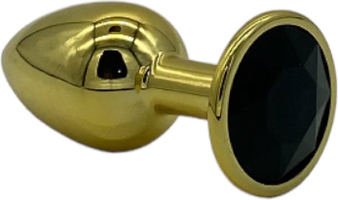 BR211SBLACK – Power Escorts Gouden Plug Met Zwarte Steen