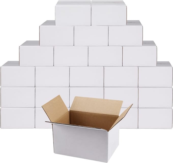Witte Verzenddozen 17,8 x 12,7 x 10,2 cm - Stevig Karton - 25 stuks