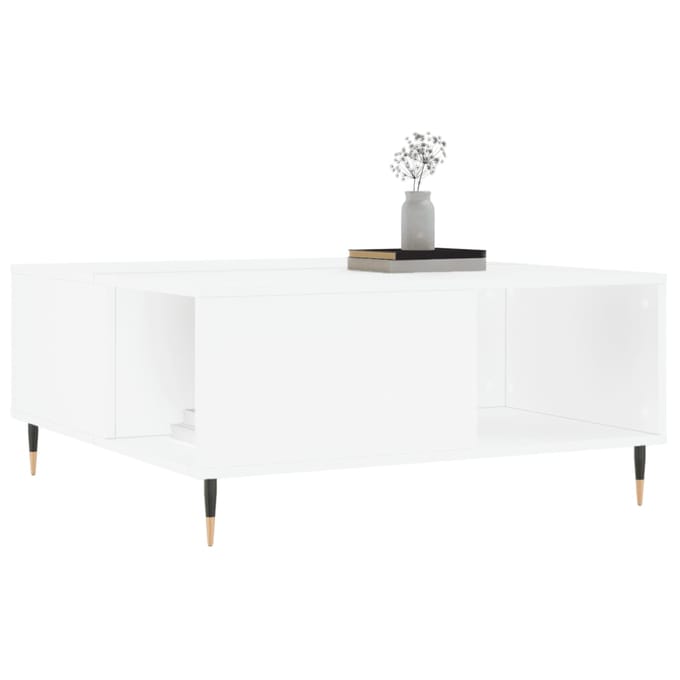 vidaXL - Salontafel - 80x80x36,5 - cm - bewerkt - hout - wit