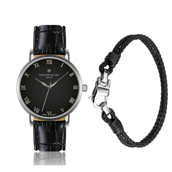 Krokodillenleren horloge en band Philipp Blanc Bern