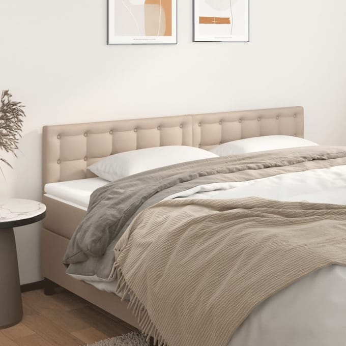 vidaXL - Hoofdborden - 200x5x78/88 - cm - kunstleer - cappuccinokleurig