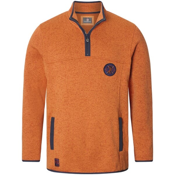 Jan Vanderstorm herren Gebreid Fleece Shirt - 76/78 - oranje - Plus Size