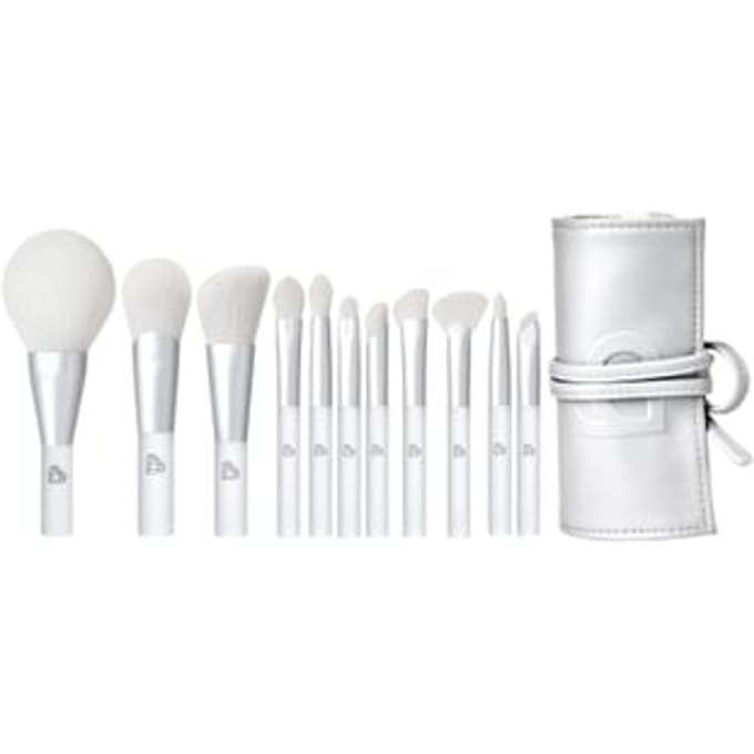 BLJ - Mini Make Up Brush Pouch Set - Silver #Snow Spirit - 11pcs