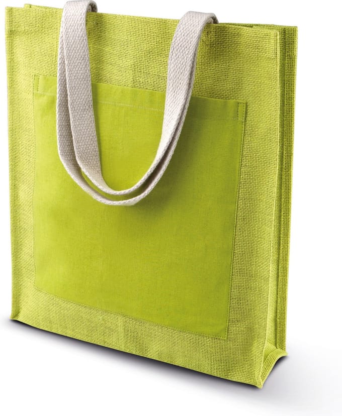 Kimood Jute Shopper KI0221 - Lime Green - One size