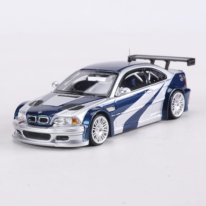 Mj Model 1:64 M3 E46 Gtr Legering Modelauto Kan De Motorkap Openen gray
