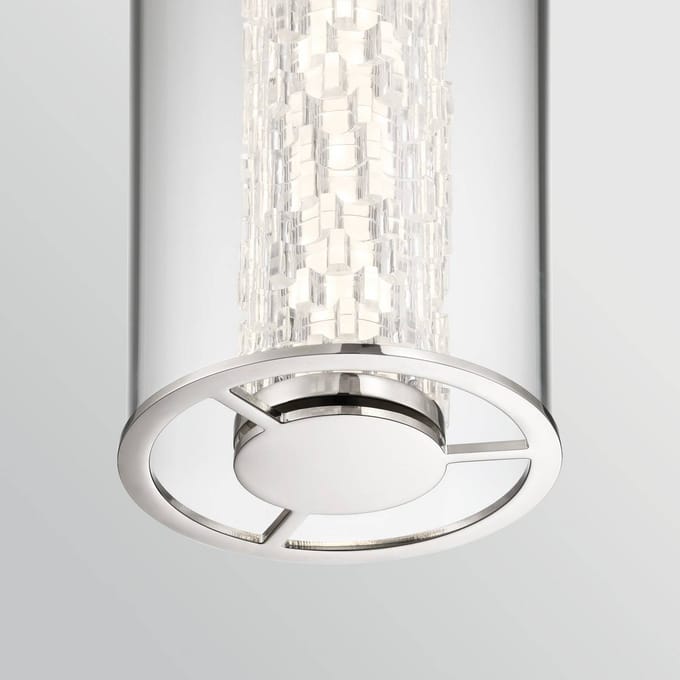 Quintiesse LED hanglamp ESPADA, gepolijst chroom, Ø 15 cm, metaal/glas