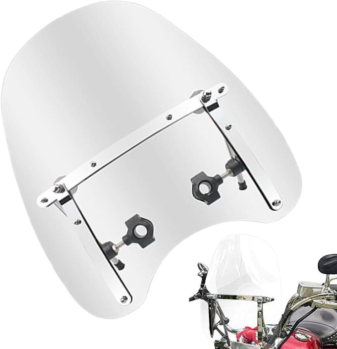 Motor Windscherm - Front Flyscreen - Motor Rijervaring - Aerodynamisch Ontwerp - 46 x 41 cm - Transparant