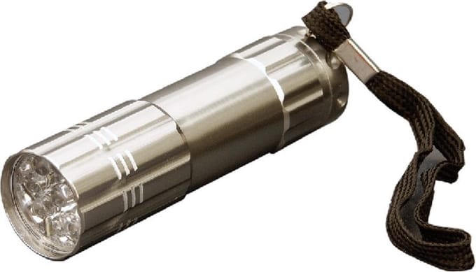 9 LED Aluminium Zaklamp
