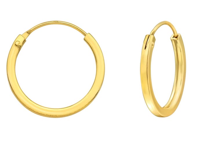 Joy|S - Zilveren oorringen - 16 mm / 1.7 mm - goldplated