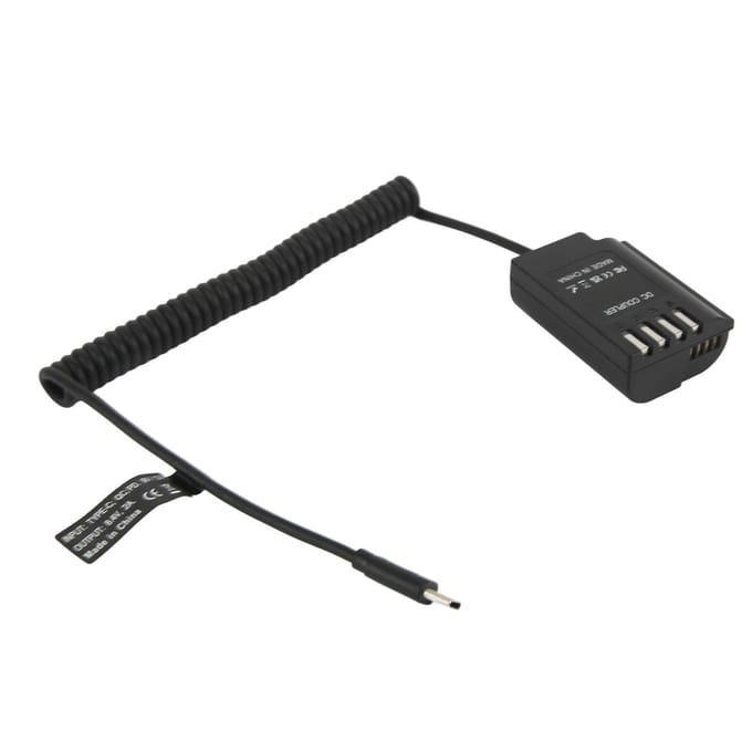 DMW DCC17 DC-koppeling Type C naar DMW BLK22 Dummy Batterij Stroomadapter Ondersteunt QC PD voor Lumix S5 black