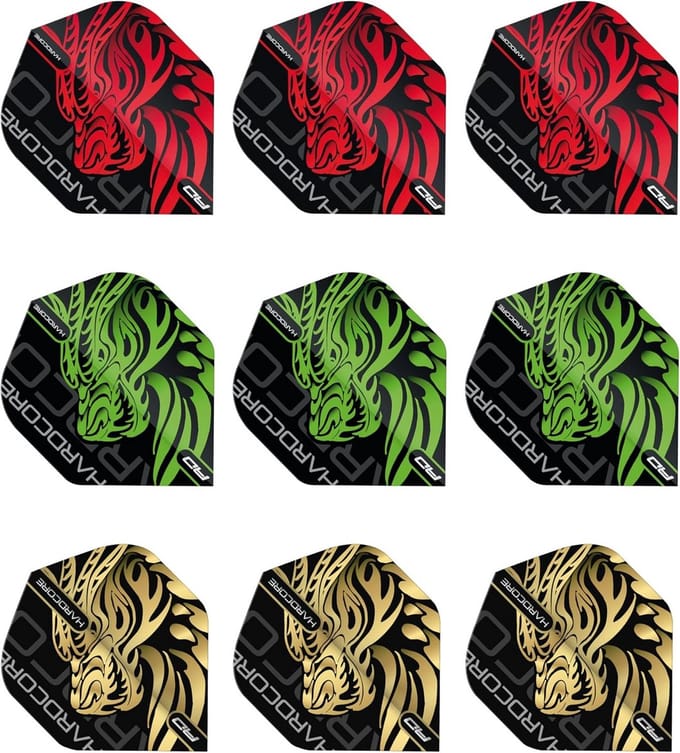 Dartflights Set - 3 Bundels Assortiment Hardcore Vluchten (9 Stuks)