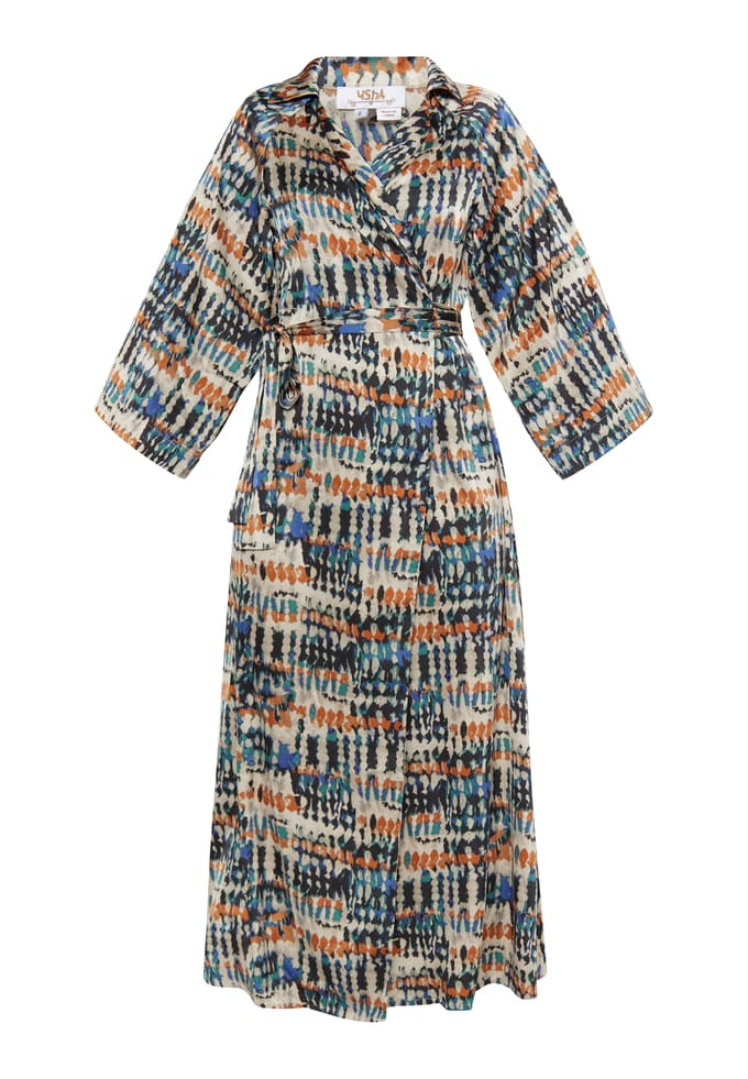 usha Wikkeljurk Dames Beige blauw veelkleurig