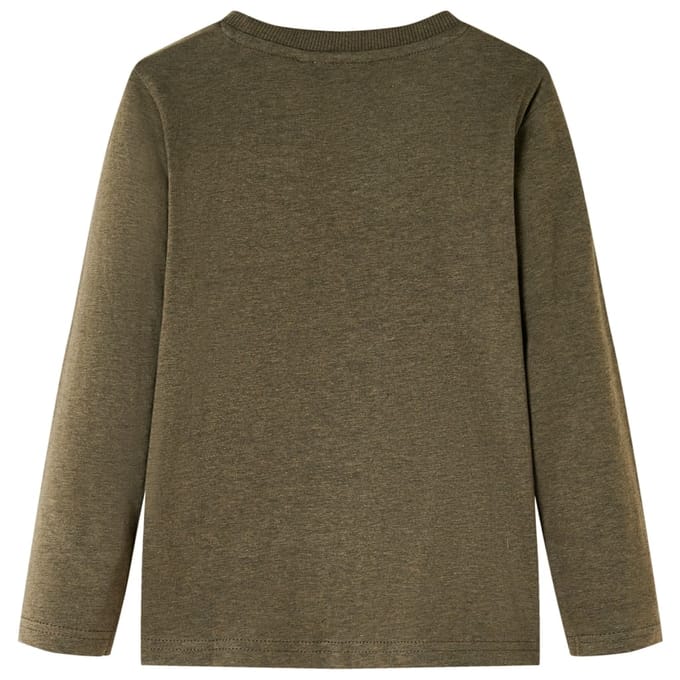 vidaXL - Kindershirt - met - lange - mouwen - 116 - gemêleerd - kakikleur