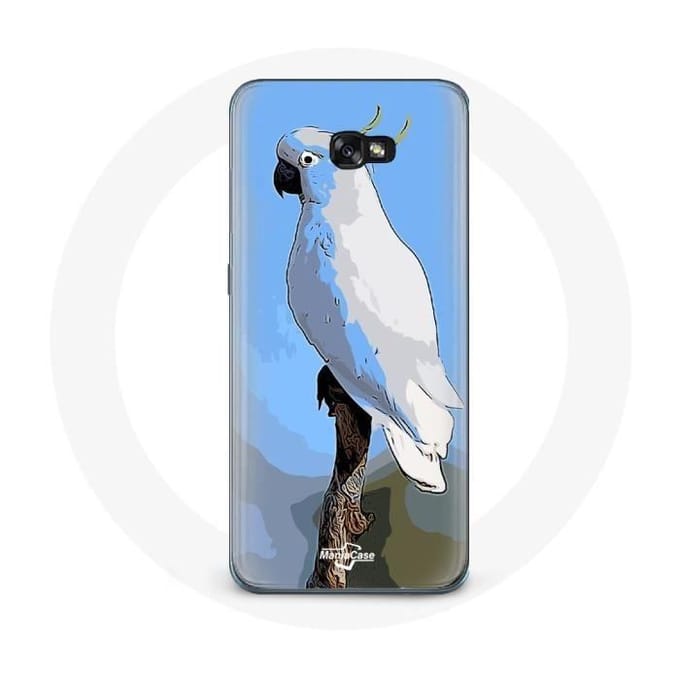 Hoesje - Samsung - Galaxy A8 2016 - Flexibel - Bescherming - Witte Kaketoes Papegaaien