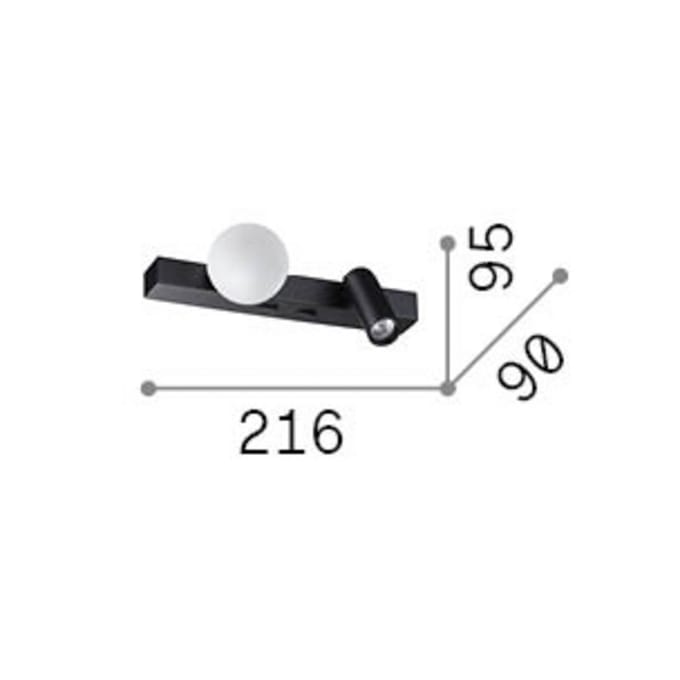 IDEAL LUX LED wandlamp Binomio messing, breedte 22 cm, 2-lamps
