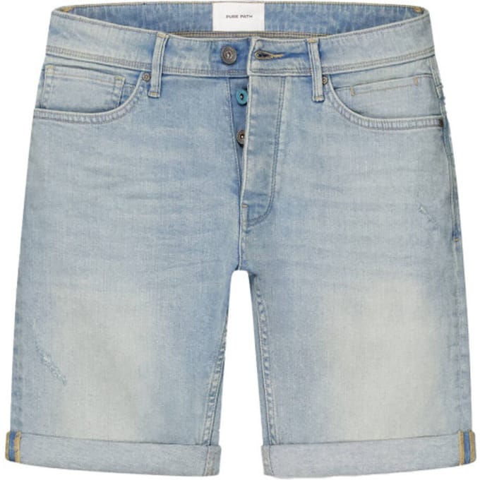 Pure Path Jeans Short The Miles Slim Fit Denim Blue Green  31