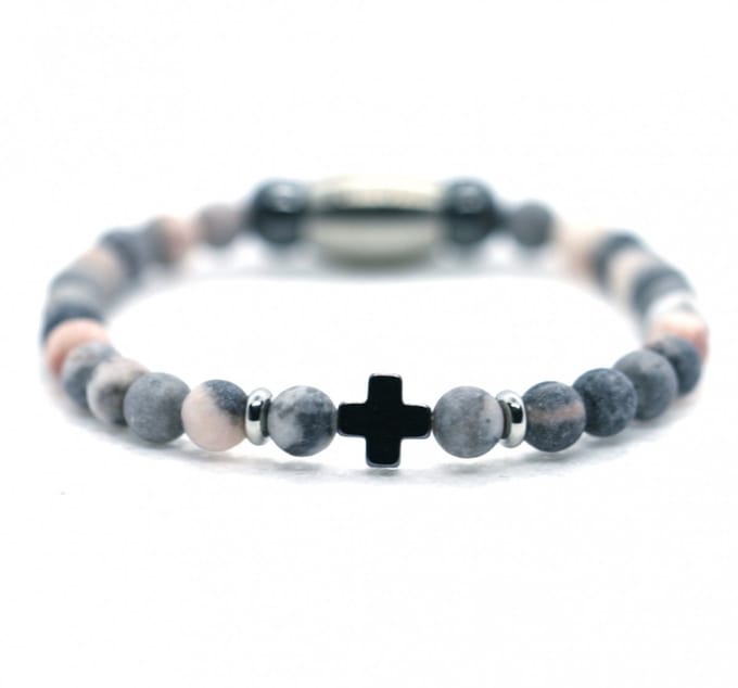 Ibizamen KIDS - Jongens - armband - rose grijs - 4mm
