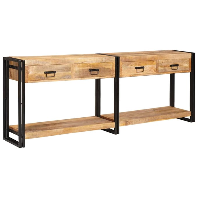 vidaXL - Wandtafels - 2 - st - Bruin - 200 - x - 33 - x - 75 - cm - Massief - Mango - Hout