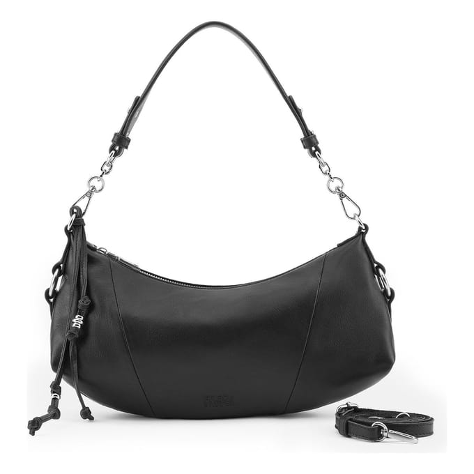 FREDsBRUDER Leren schoudertas Stay With Me Midi Shoulder Bag Black zwart