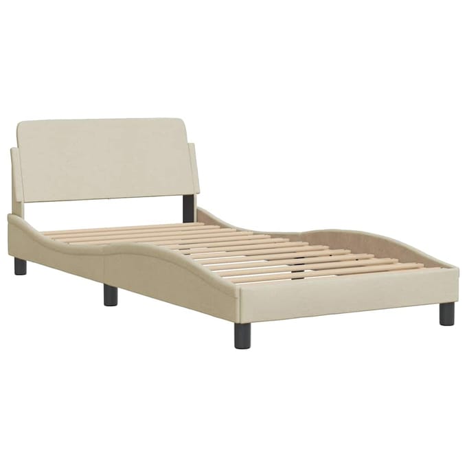 vidaXL - Bedframe - "Dover" - 100x200 - cm - stof - crèmekleurig