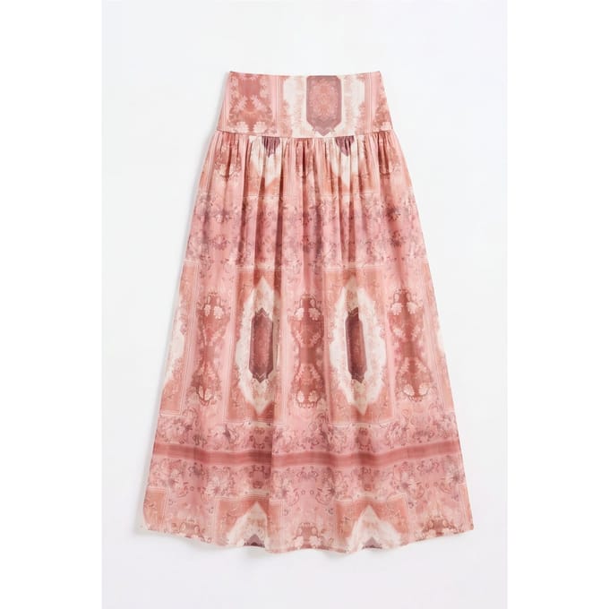 Patroon Hoge Taille Midi Rok
