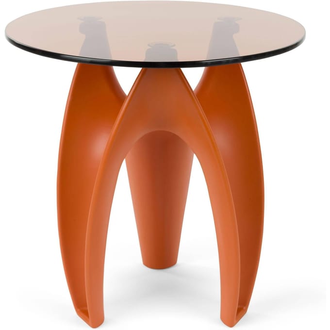 Bold Monkey Hactua Bijzettafel Rond 40 cm Glas - Oranje