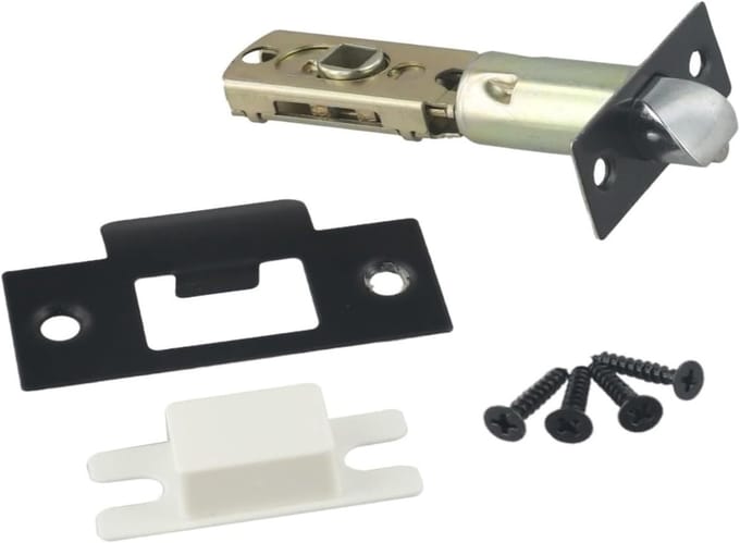 Sluitplaat Deur - Deurbeslag Sluiting - Binnendeuren Beveiligen - Verstelbaar 60/70mm - Compact Formaat - Zwart
