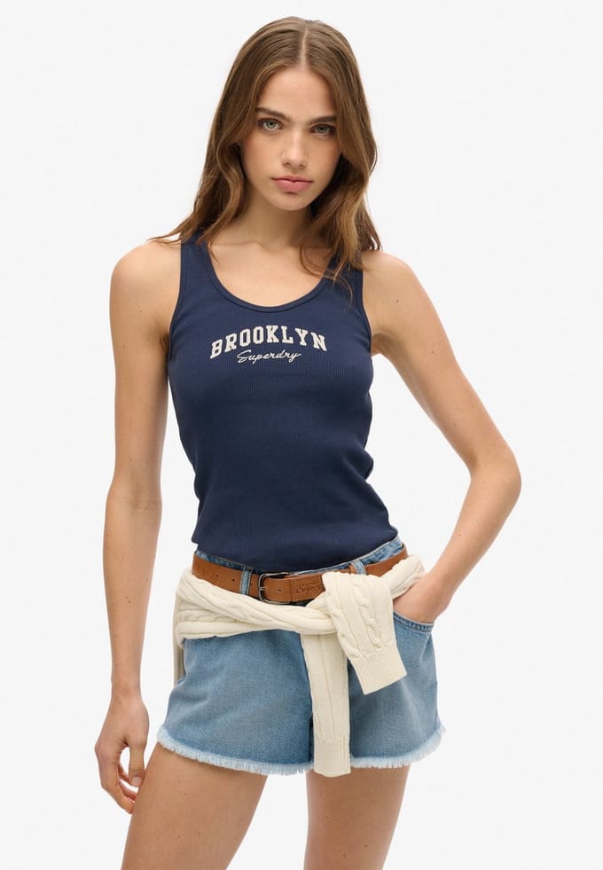 Superdry - Athletic Essentials-hemdtopje met print - Dames - Vesten