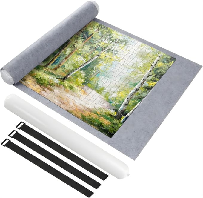 AHD® Puzzelmat - Puzzelmap - Puzzelmat 1000 Stukjes - Puzzelkoffer - Puzzelplaat - Grijs - 115cm x 66cm x 1cm