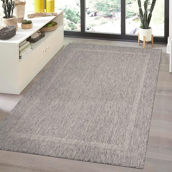 TapisTrend Buiten- en terraskleden Grijs 60x100 cm Binnen- en buitenkleed, polypropyleen, voor keuken, balkon, duurzaam