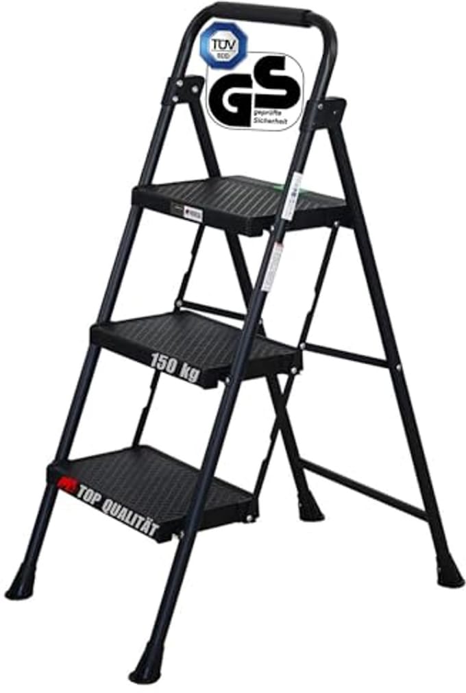 Professionele inklapbare trapladder met 3 treden - Draagvermogen 150 kg