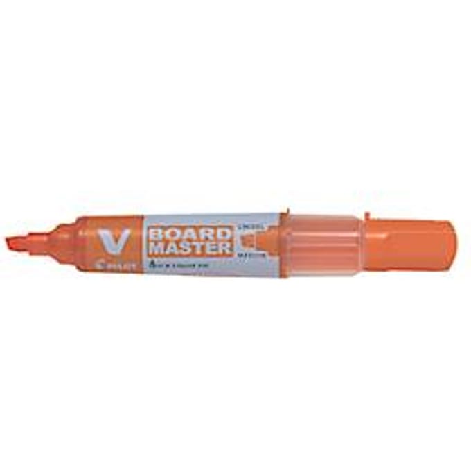 Whiteboard marker PILOT V-Board Master, navulbaar, inktniveau-indicator, wigvormige punt, oranje, 1 st.