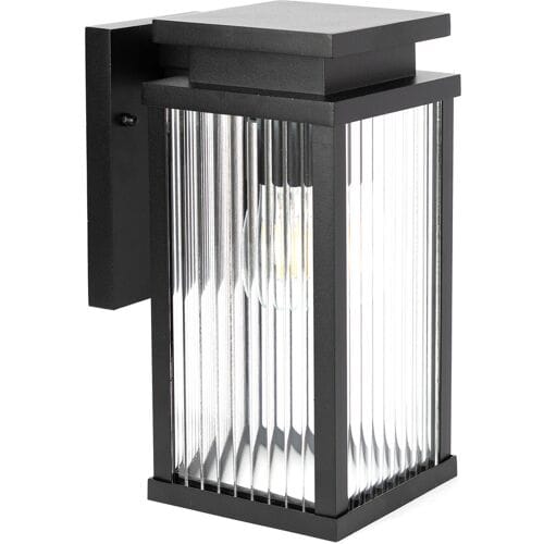 KS Verlichting buitenverlichting - Ripley Wandlamp - Large - schemersensor - Modern - E27 - Zwart