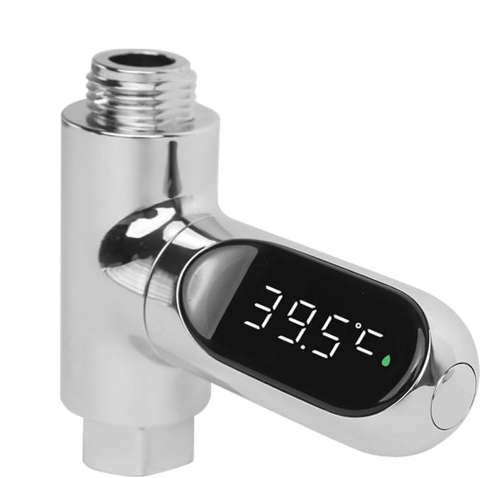 Douchetemperatuurmeter - Slimme sensor - Veilig douchen - Driekleurige indicator - 81x80cm - Zwart