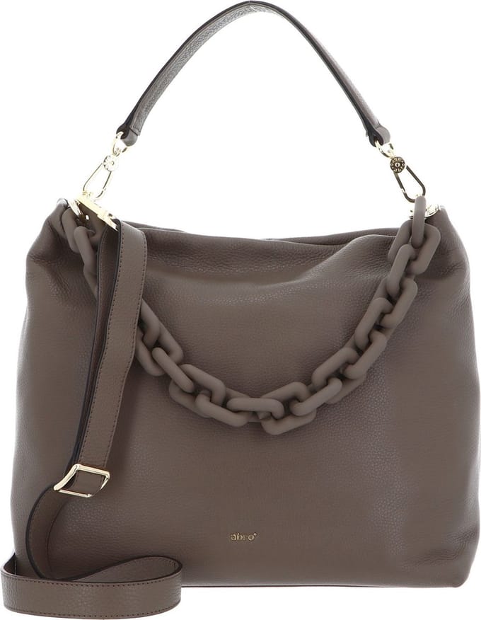 abro Leren Schoudertas Leather Dalia Hobo Bag Simone Tope Taupe