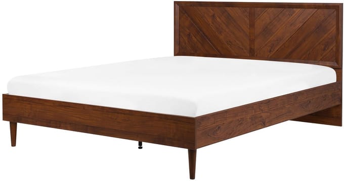 MIALET - Bed - Donkerbruin - 180 x 200 cm - Vezelplaat