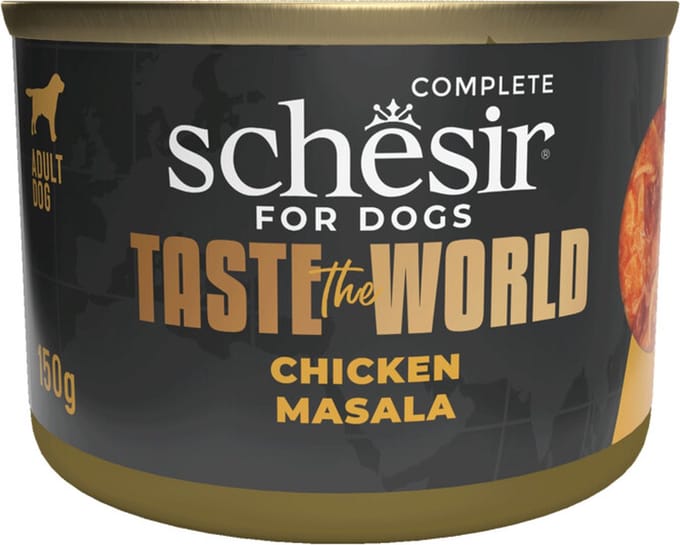 8x Schesir Taste The World Hond Kip Masala 150 gr