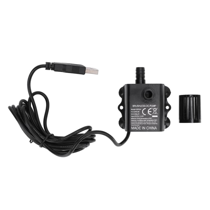 Kleine Dompelwaterpomp 0?200cm Lift 0?250LPH IP68 Classificatie DC5V 2.4W USB Waterpomp met LED