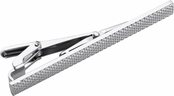 WiseGoods Luxe Stropdas Clip - Dasspeld Klem - Dasklem - Stijlvol - 6 x 1.5 cm - Zilver