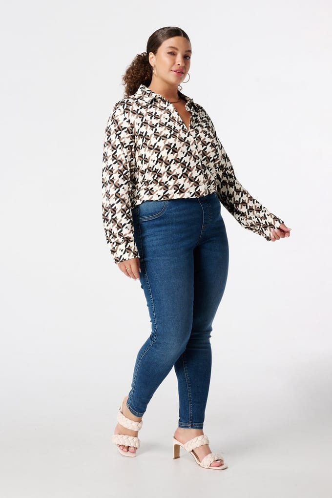 MS Mode Tregging Tregging met denim look