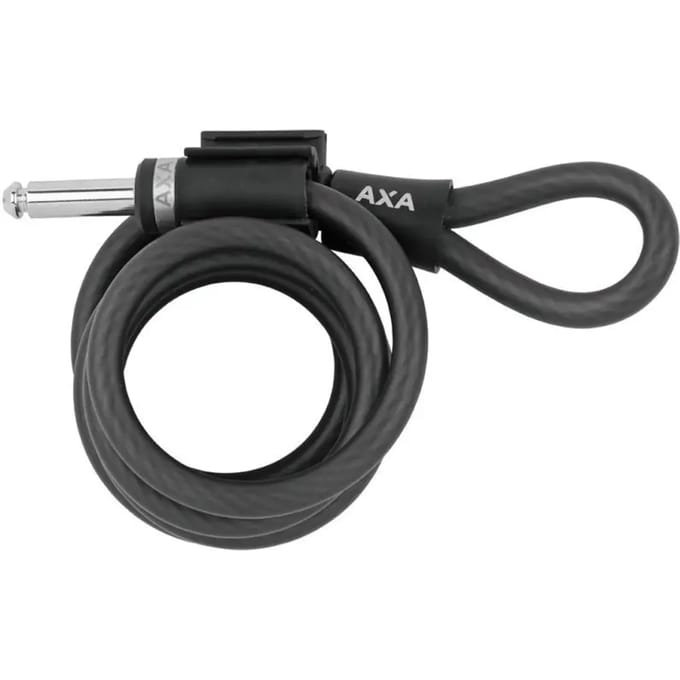 AXA Newton PI 180/10 Insteekkabel – 180 cm – 10 mm – Compatibel met AXA Victory, Defender & Solid Plus – Plug‑in Aansluiting – Matzwart – Met Framehouder