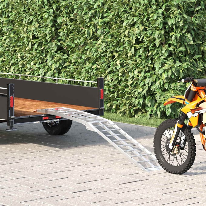 vidaXL Motorfietshelling zilver 340 kg per stuk Aluminium