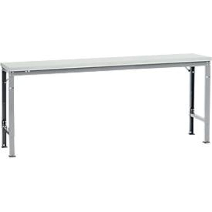 Manuflex basistafel UNIVERSAL Speciaal, 2000 x 800 mm, melamine lichtgrijs, aluminium zilver
