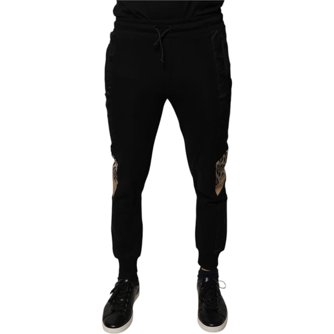 Casual Joggers met Luipaardprint en Zijkantstrookbroek