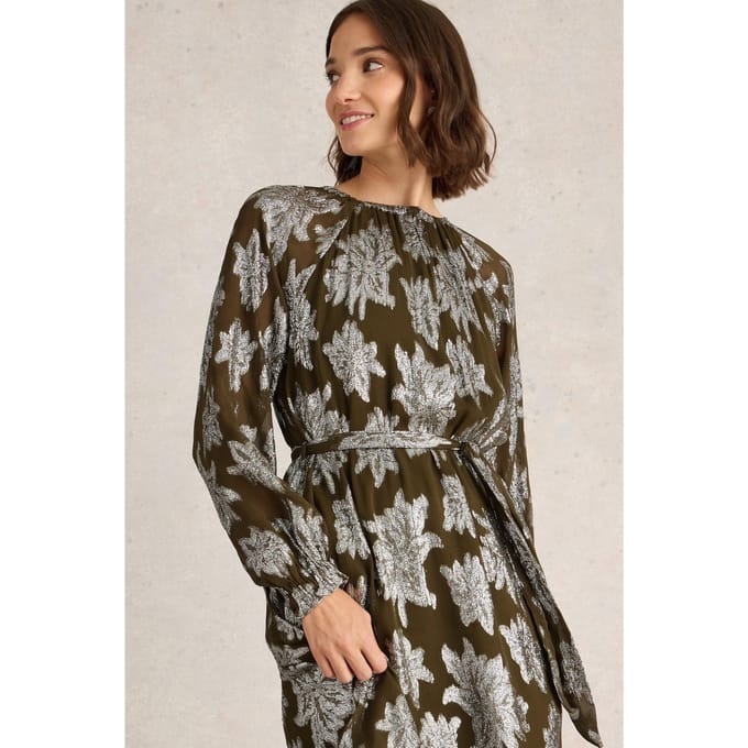 White Stuff Phoebe Jacquard Maxi Dress Green Multi Taglia: 10 REGULAR | Maxi abiti Outlet | Donna | Verde