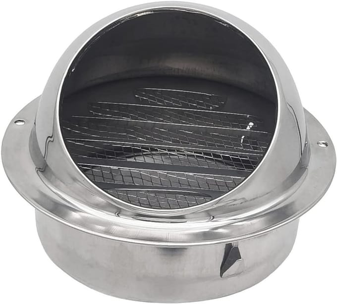 Ronde RVS Ventilatierooster met Insectenhor voor Buitenlucht