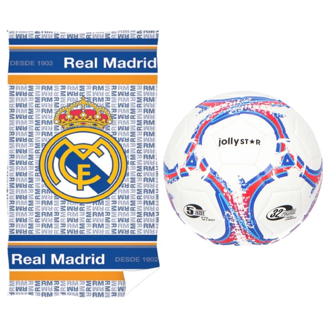 Real Madrid strandset; strandlaken en voetbal