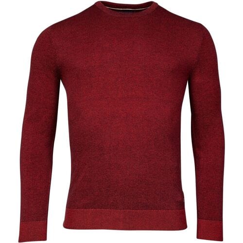Baileys Trui Crew Neck Allover Plated 2-Tone Jacquard Stone Red / male