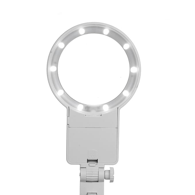 Loupe de soudage multifonctionnelle 3X/4.5X/25X, loupe de bureau à lumière LED, Port USB, support de soudage blanc