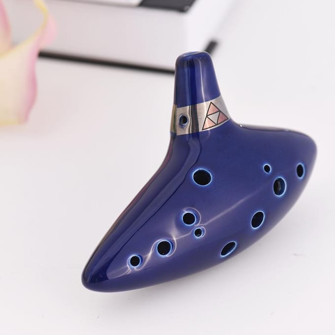12-gaats Ocarina keramische alt-C-schipfluit blaasmuziekinstrument blue